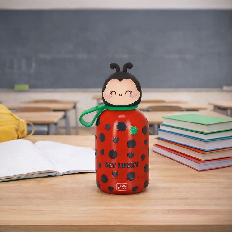 Produktbild: Legami Thermosflasche 310 ml - Hot & Cold - Ladybug "Get Lucky"