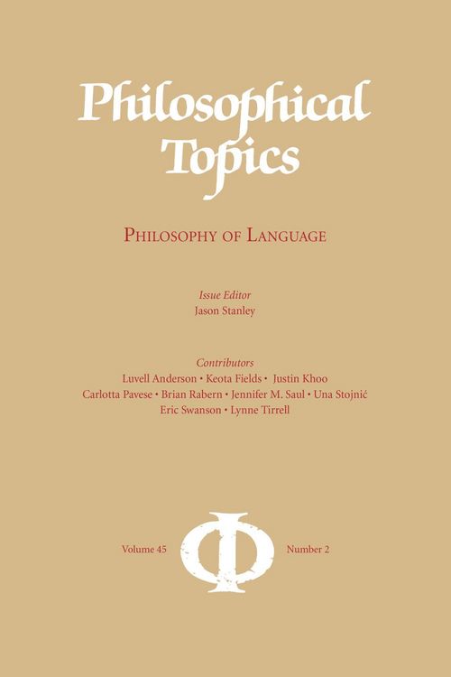 Produktbild: Philosophical Topics 45.2: Philosophy of Language