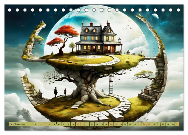 Produktbild: Des Portes imaginaires (Calendrier de bureau 2026 DIN A5 vertical), CALVENDO calendrier mensuel