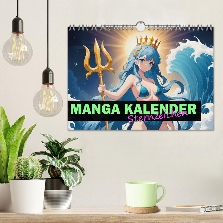 Produktbild: Manga Kalender Sternzeichen (Wandkalender 2026 DIN A4 quer), CALVENDO Monatskalender