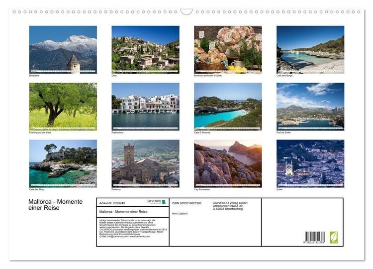 Produktbild: Mallorca - Momente einer Reise (Wandkalender 2027 DIN A2 quer), CALVENDO Monatskalender
