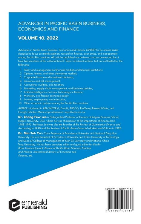 Produktbild: Advances in Pacific Basin Business, Economics and Finance