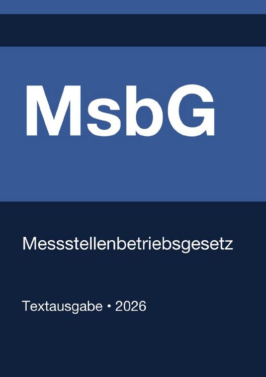 Produktbild: MsbG - Messstellenbetriebsgesetz (Deutschland) 2026