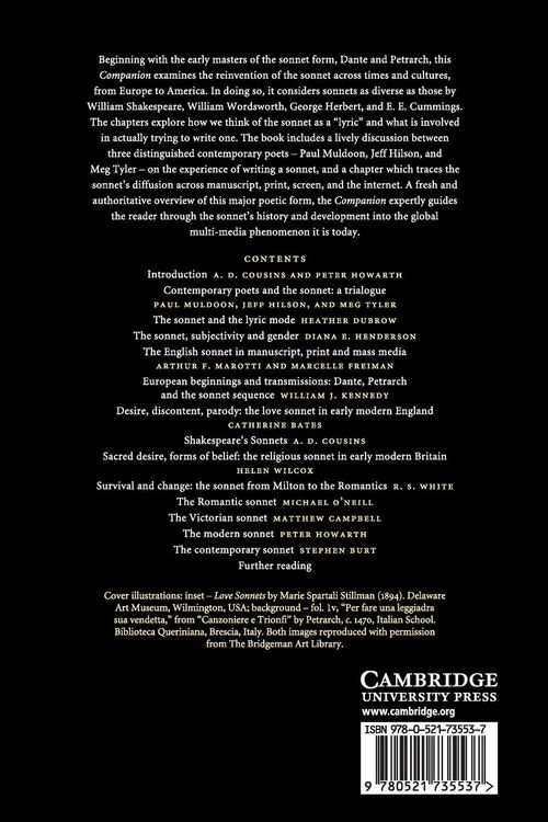 Produktbild: The Cambridge Companion to the Sonnet