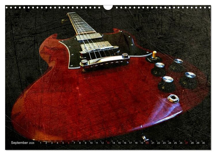 Produktbild: GITARREN Vintage Art (Wandkalender 2026 DIN A3 quer), CALVENDO Monatskalender