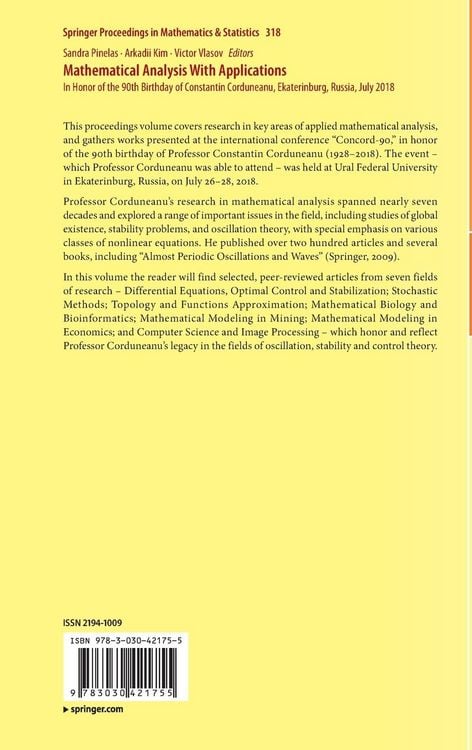 Produktbild: Mathematical Analysis With Applications