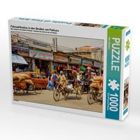 Produktbild: CALVENDO Puzzle Fahrradrikschas in den Stra&szlig;en von Pokhara | 1000 Teile Lege-Gr&ouml;&szlig;e 64x48cm Foto-Puzzle f&uuml;r gl&uuml;ckliche Stunden