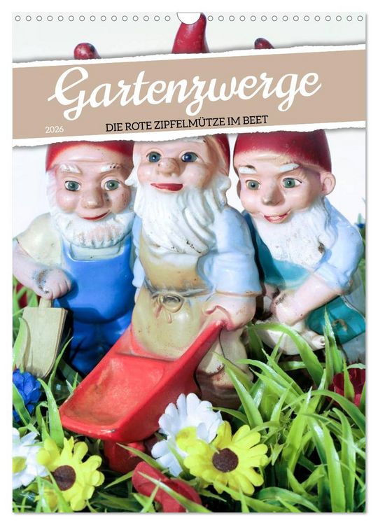 Produktbild: Gartenzwerge: Die rote Zipfelm&uuml;tze im Beet (Wandkalender 2026 DIN A3 hoch), CALVENDO Monatskalender