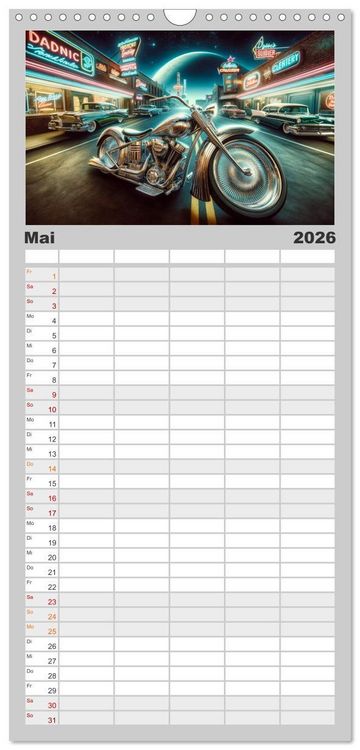 Produktbild: Familienplaner 2026 - Custom Dreams - Showbike Wonders mit 5 Spalten (Wandkalender, 21 x 45 cm) CALVENDO