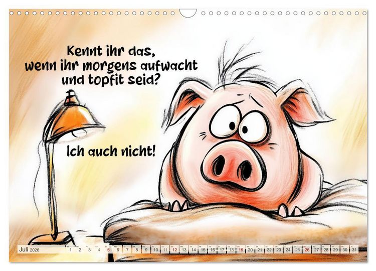 Produktbild: Saugute Schweinespr&uuml;che (Wandkalender 2026 DIN A3 quer), CALVENDO Monatskalender