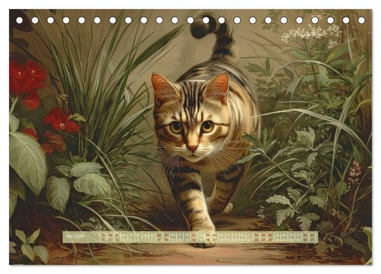 Produktbild: Nostalgische Samtpfoten (Tischkalender 2026 DIN A5 quer), CALVENDO Monatskalender