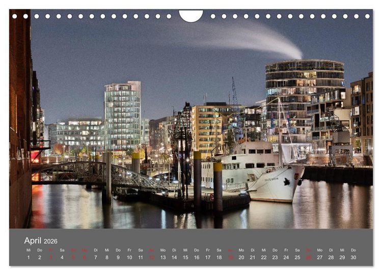 Produktbild: Nightwalk - Hamburg (Wandkalender 2026 DIN A4 quer), CALVENDO Monatskalender