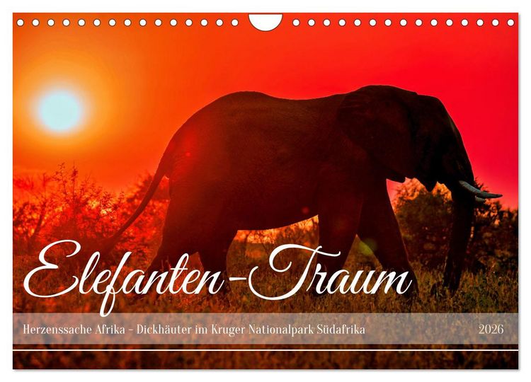 Produktbild: Elefanten-Traum - Herzenssache Afrika (Wandkalender 2026 DIN A4 quer), CALVENDO Monatskalender