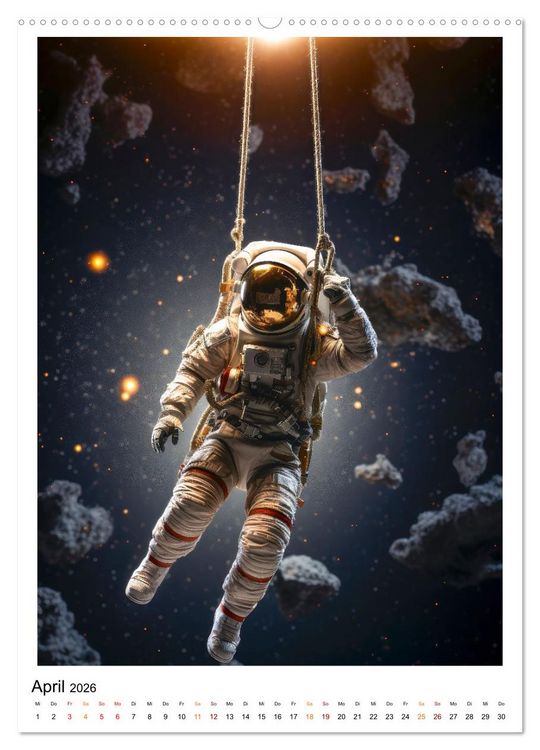 Produktbild: Astronauten - viel los im All (hochwertiger Premium Wandkalender 2026 DIN A2 hoch), Kunstdruck in Hochglanz