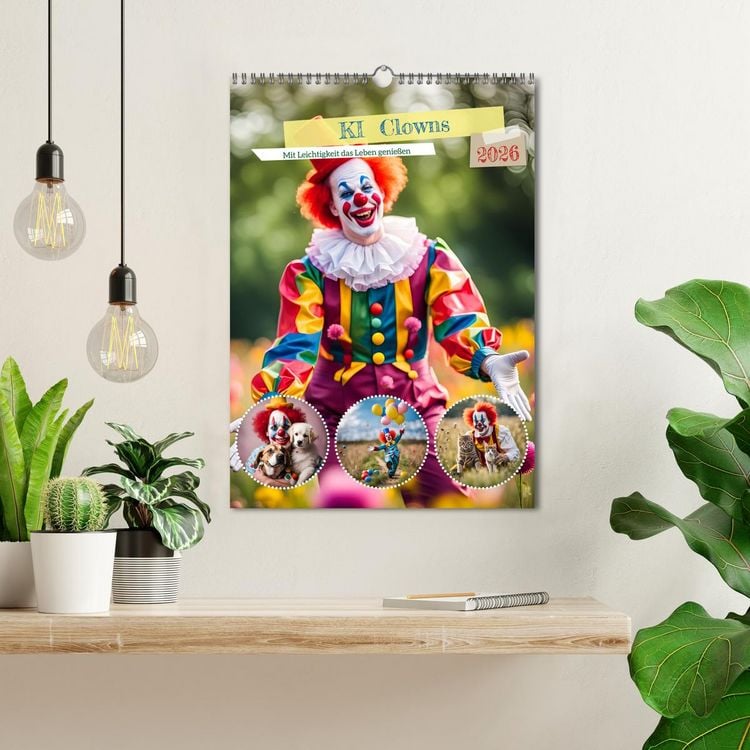 Produktbild: KI Clowns Mit Leichtigkeit das Leben genie&szlig;en (Wandkalender 2026 DIN A3 hoch), CALVENDO Monatskalender