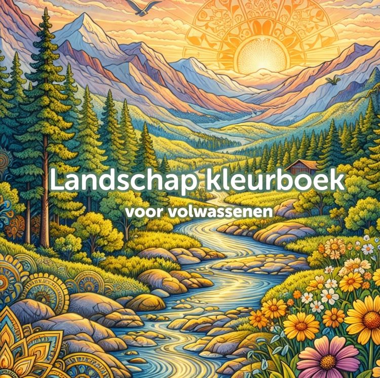 Produktbild: Landschap kleurboek voor volwassenen (hardcover)