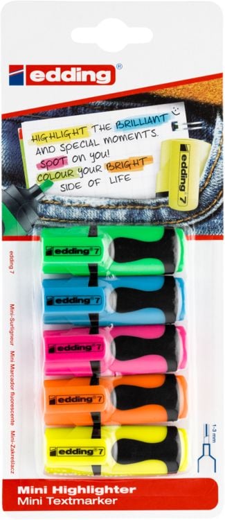 Produktbild: Edding Textmarker Mini, 5er Set