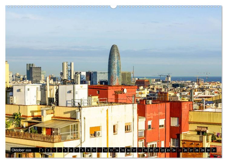 Produktbild: Barcelona - &Uuml;ber den D&auml;chern Kataloniens (Wandkalender 2026 DIN A2 quer), CALVENDO Monatskalender