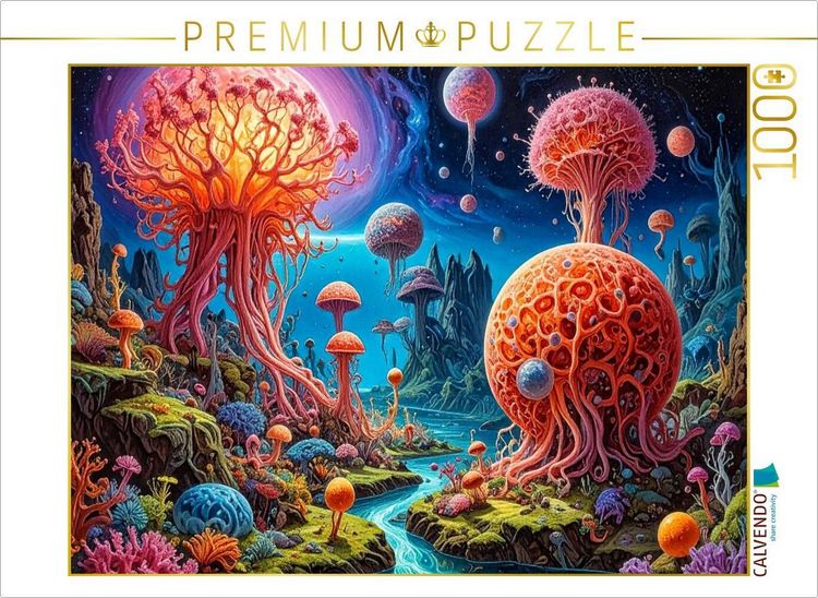 Produktbild: CALVENDO Puzzle Aerostatisches Erwachen: Wenn Pilze die Schwerkraft der Erde &uuml;berwinden | 1000 Teile Lege-Gr&ouml;&szlig;e 64x48cm Foto-Puzzle f&uuml;r gl&uuml;ckliche Stu