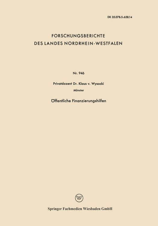 Produktbild: &Ouml;ffentliche Finanzierungshilfen