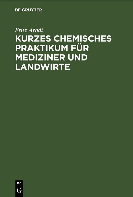 Produktbild: Kurzes chemisches Praktikum f&uuml;r Mediziner und Landwirte