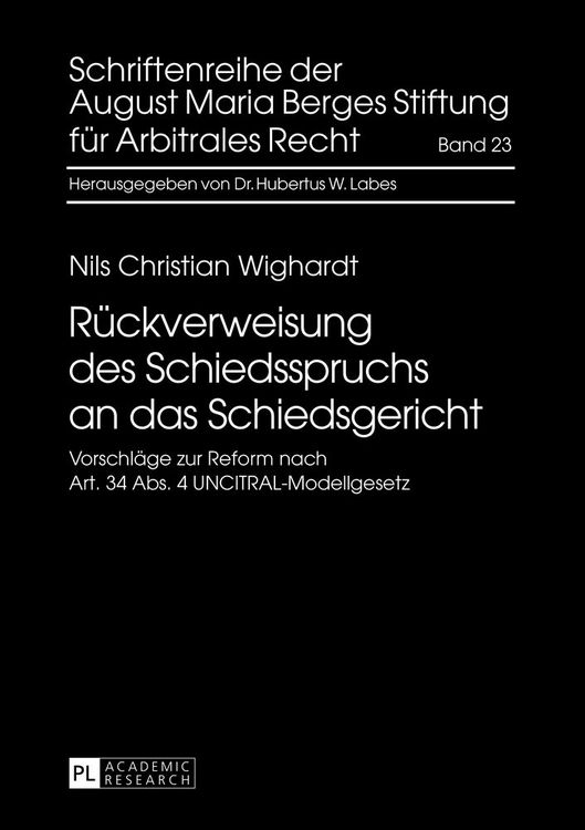 Produktbild: R&uuml;ckverweisung des Schiedsspruchs an das Schiedsgericht