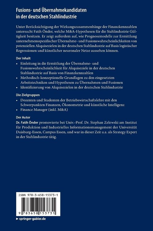 Produktbild: Fusions- und &Uuml;bernahmekandidaten in der deutschen Stahlindustrie
