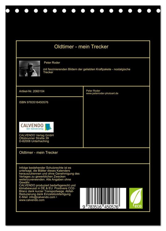 Produktbild: Oldtimer - mein Trecker (Tischkalender 2026 DIN A5 hoch), CALVENDO Monatskalender