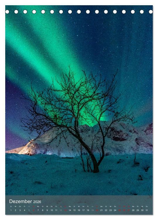 Produktbild: Aurora - Polarlicht des Nordens (Tischkalender 2026 DIN A5 hoch), CALVENDO Monatskalender