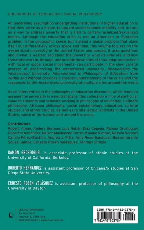 Produktbild: Decolonizing the Westernized University