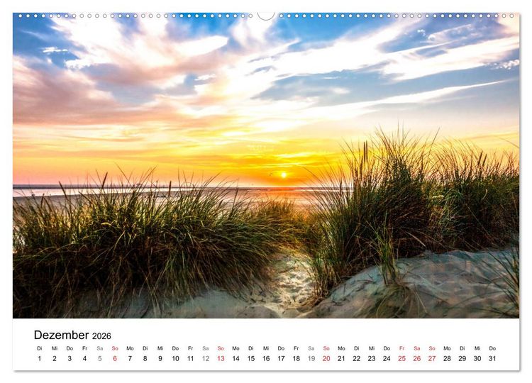 Produktbild: Borkum - Inselblicke (hochwertiger Premium Wandkalender 2026 DIN A2 quer), Kunstdruck in Hochglanz