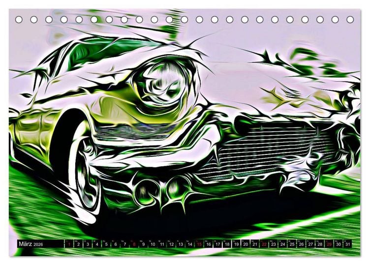 Produktbild: Automobil Voiture Car (Tischkalender 2026 DIN A5 quer), CALVENDO Monatskalender