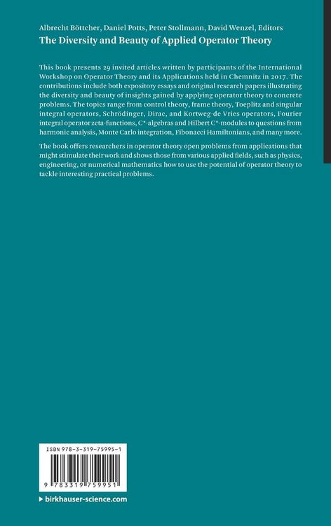 Produktbild: The Diversity and Beauty of Applied Operator Theory