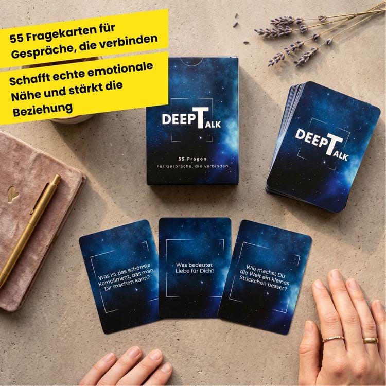 Produktbild: DeepTalk Gespr&auml;chsfragekarten (Pocket Size)