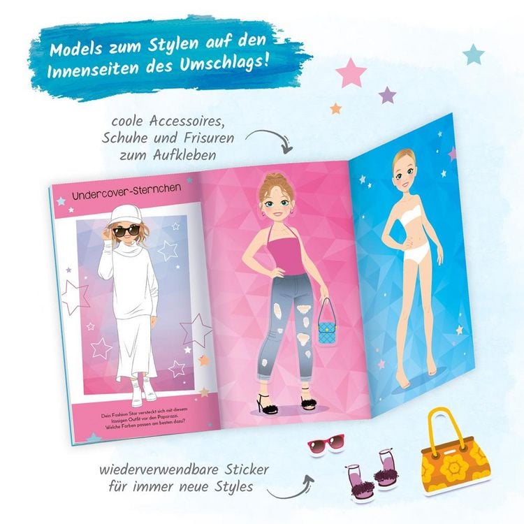 Produktbild: Tr&ouml;tsch Malbuch Stickermalbuch Fashion-Star Filmstar