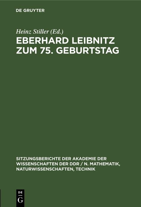 Produktbild: Eberhard Leibnitz zum 75. Geburtstag