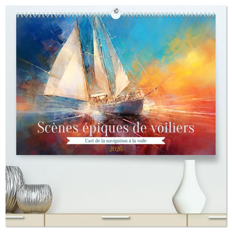 Produktbild: Sc&egrave;nes &eacute;piques de voiliers (Calendrier mural 2026 DIN A2 vertical) calendrier de bureau