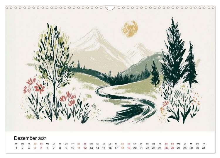 Produktbild: Ein Jahr in sanften Farben (Wandkalender 2027 DIN A3 quer), CALVENDO Monatskalender