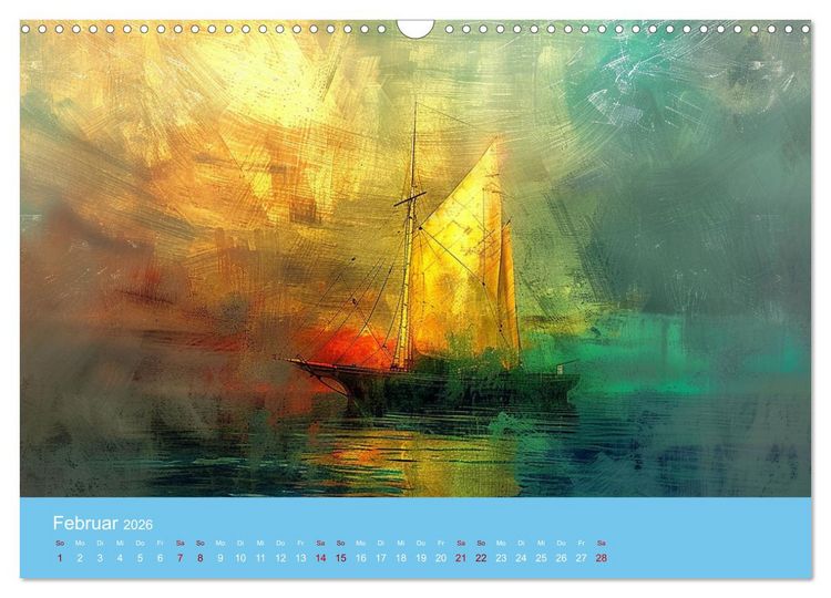 Produktbild: Das trunkene Schiff mit Bildern im William Turner-Stil (Wandkalender 2026 DIN A3 quer), CALVENDO Monatskalender