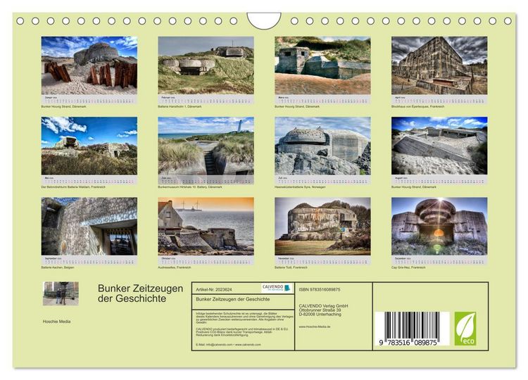 Produktbild: Bunker Zeitzeugen der Geschichte (Wandkalender 2026 DIN A4 quer), CALVENDO Monatskalender