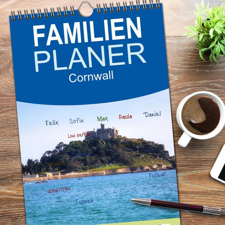 Produktbild: Familienplaner 2026 - Cornwall mit 5 Spalten (Wandkalender, 21 x 45 cm) CALVENDO