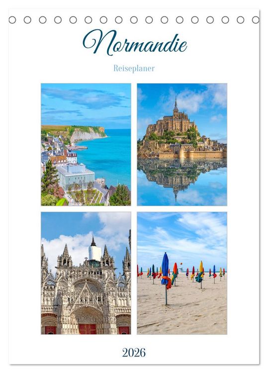 Produktbild: Normandie - Reiseplaner (Tischkalender 2026 DIN A5 hoch), CALVENDO Monatskalender