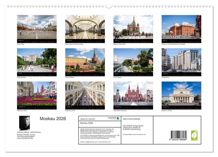 Produktbild: Moskau 2026 (hochwertiger Premium Wandkalender 2026 DIN A2 quer), Kunstdruck in Hochglanz