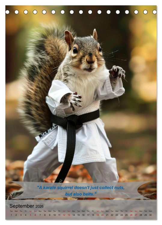Produktbild: Great fun with animal karate fighters (Desk Calendar 2026 DIN A5 portrait), CALVENDO 12 Month DeskCalendar