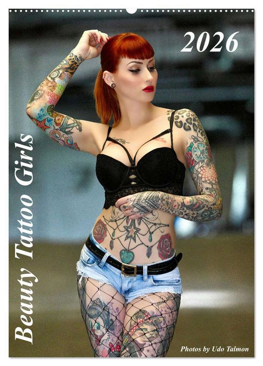 Produktbild: Beauty Tattoo Girls 2026 (Wandkalender 2026 DIN A2 hoch), CALVENDO Monatskalender
