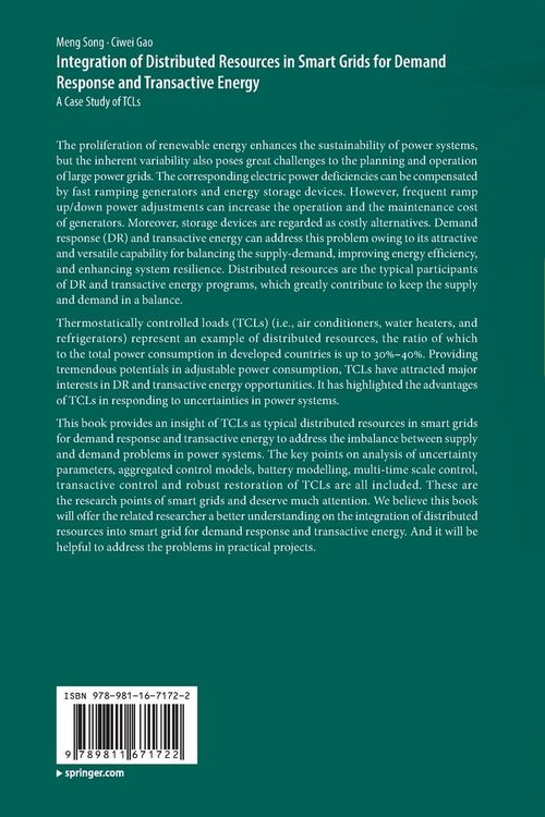 Produktbild: Integration of Distributed Resources in Smart Grids for Demand Response and Transactive Energy