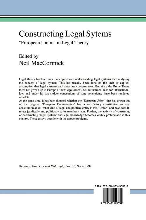 Produktbild: Constructing Legal Systems: "European Union" in Legal Theory