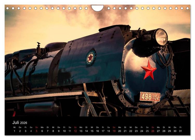 Produktbild: Lokomotiven 2026 (Wandkalender 2026 DIN A4 quer), CALVENDO Monatskalender