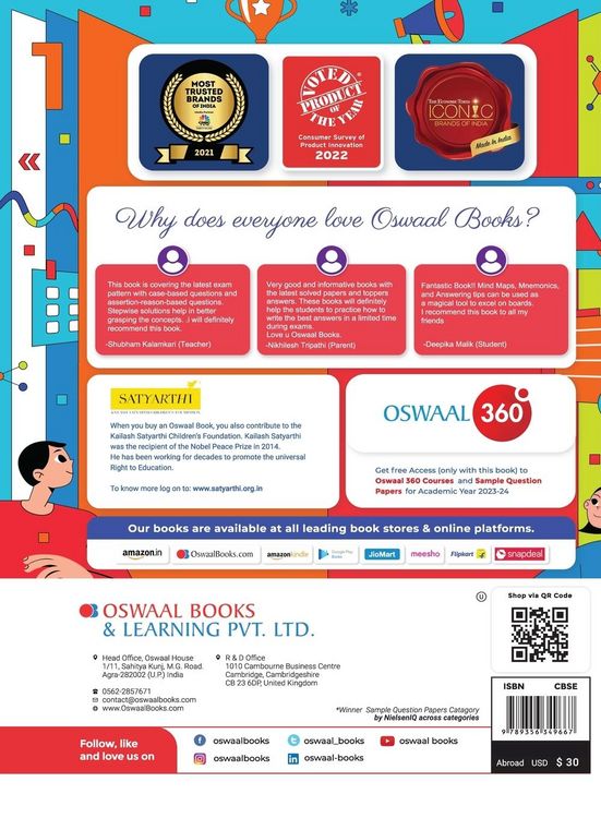 Produktbild: Oswaal CBSE Chapterwise & Topicwise Question Bank Class 12 Political Science Book (For 2023-24 Exam)