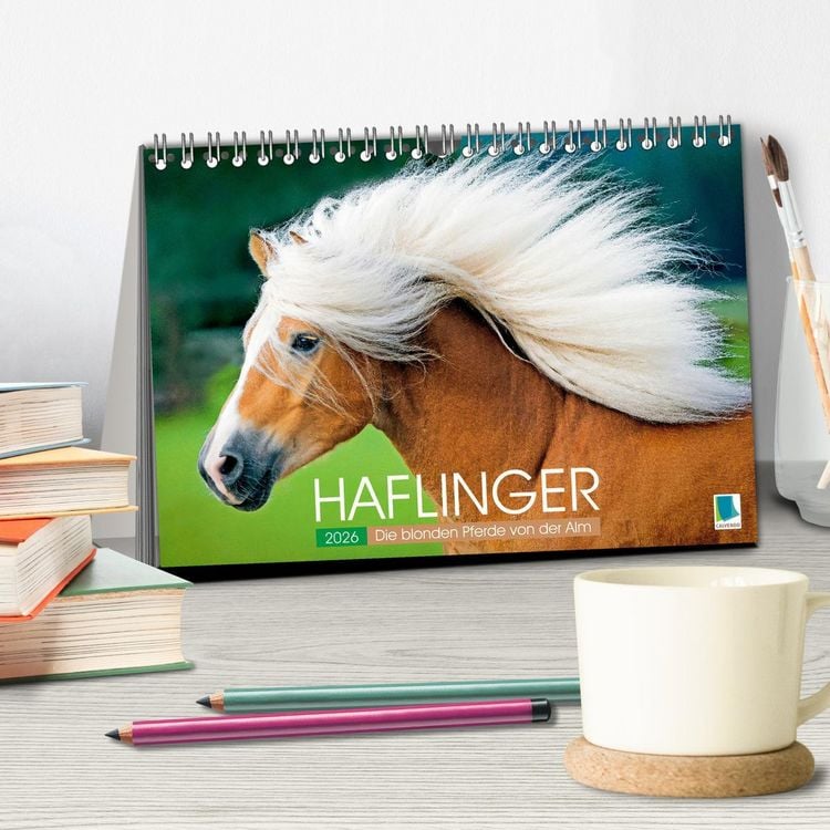 Produktbild: Haflinger: Die blonden Pferde von der Alm (Tischkalender 2026 DIN A5 quer), CALVENDO Monatskalender